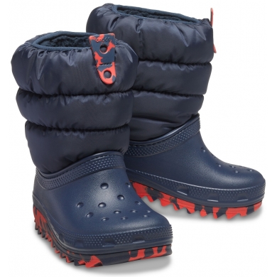 Crocs Zimowe Botki Classic Neo Puff Granatowe Dzieci (Rozm. 24-25)